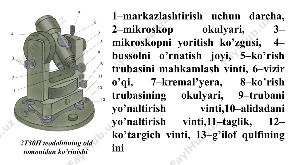 teodolitlarning tuzilishi va uarlarni tekshirish - Page 5