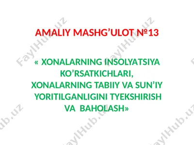 amaliy mashg’ulot №13 — PPTX