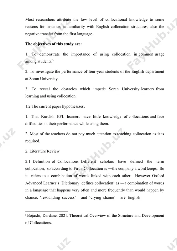 l structure such as 'to-infinitive' or 'that-clause', and are labelled by eight basic types of collocations: g1: noun + preposition: e.g. blockade against, apathy towards. g2: noun + to-infinitive: e.g. he was a fool to do it. they felt a need to do it. g3: noun + that-clause: e.g. we reached an agreement that she would represent us in court. he took an oath that he would do his duty. g4: preposition + noun: e.g. by accident, in agony. g5: adjective + preposition: e.g. tired of, hungry for news. g6: adjective + to-infinitive: e.g. it was necessary to work. it is nice to be here. g7: adjective + that-clause: e.g. she was afraid that she would fail the examination. i needed to be here. g8: consists of nineteen verb patterns in english: e.g. (verb + to-infinitive) they began to speak. e.g. (verb + bare infinitive) we must work. b). lexical …