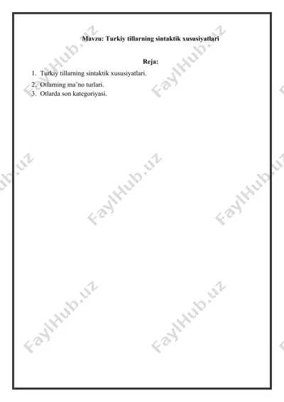 turkiy tillarning sintaktik xususiyatlari — DOCX