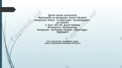 internetda turli dasturlar bilan ishlash — PPTX