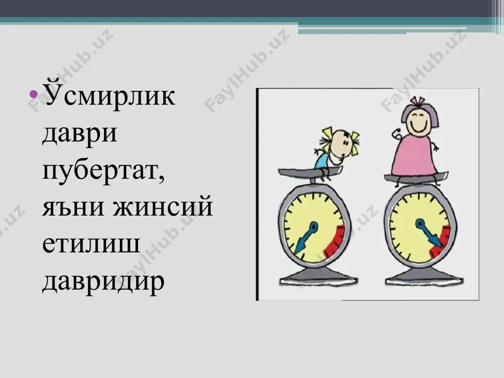 o'nalganligi – qaror qabul qilishda komformlik va mustaqil fikrlashga ega emaslik, aksincha, detallar shaklidagi xilma – xillik fikrlar, hukm va. негативизм-негативизм — олий нерв фаолиятининг бузилиши белгиларидан бири. бунда бемор ўринсиз равишда ташқи таъсиротларга қаршилик кўрсатади. пассив ва актив н. агрессивлик мақсадсиз ёлғон ва ўғрилик дайдиликка мойиллик ота-она ва ўсмир ўртасидаги мулоқотда тўсиқларнинг вужудга келувчи ота-онанинг коммуникатив стратегиялари сўз билан овутиш (қўй сиқилма, яхши бўлиб кетади) суриштириш (нима бўлди, нима уришдинглар?) маслахат бериш (мана бундай қилсанг ...) муаммодан қочиш (кел шу хақда озгина ўйламайлик) буйруқ бериш (бас қил, кимга айтаяпман?) насихат қилиш (мана бундай қилганингда яхши бўларди) тахминлар юритиш (балки айб ўзингдадир, ўзингдан чиққандир) айблаш (айб ўзингда, ўзингдан чиққан) қўрқитиш (агар шундай қилаверсанг) ҳиссиётларни инкор этиш (шу арзимаган нарсага шунчами) танқид қилиш (қанақа одамсан ўзи, шунқаям бўладими) ота-она ва ўсмир ўртасида мулоқотдаги тўсиқларни енгиш усуллари ота-она ўсмир билан мулоқотда рефлексив тинглаш усулларидан фойдаланиши ота-она боласи улар билан қандай мулоқот қилишини …
