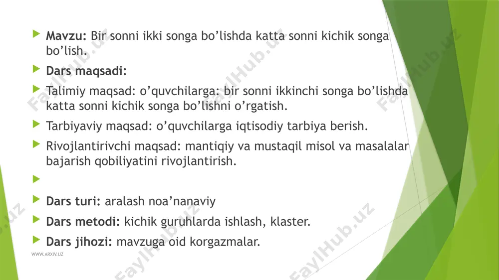 bir sonni ikki songa bo’lishda katta sonni kichik songa bo’lish - Page 5