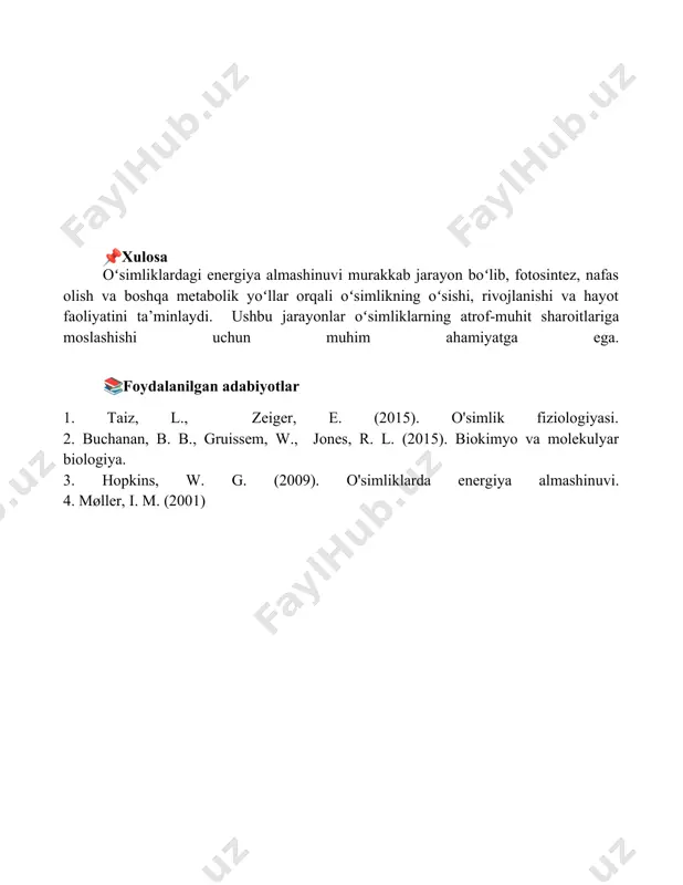 osimliklarda energiya almashinuvi - Page 5
