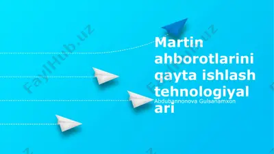 martinning ma'lumotlarni qayta ishlash texnologiyalari — PPTX