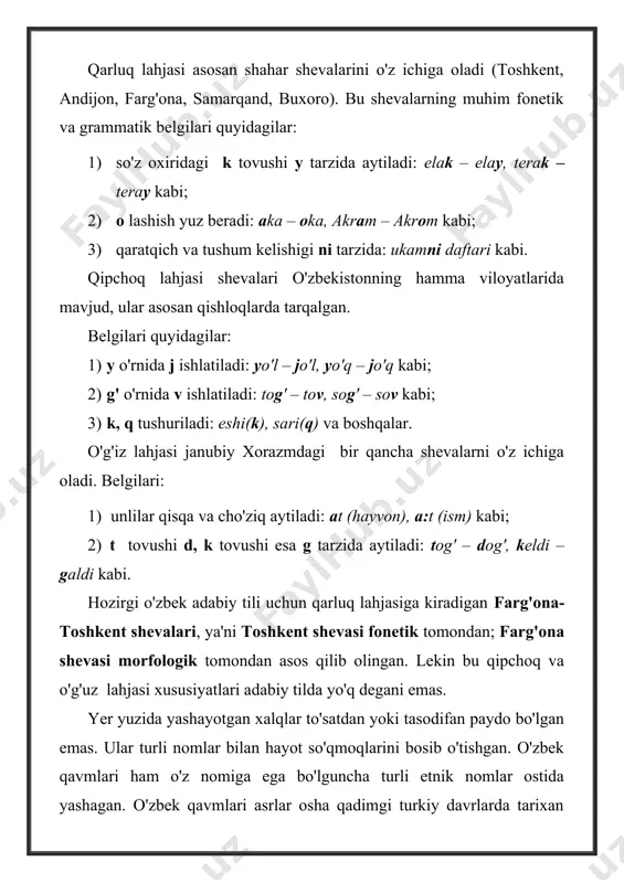o’zbek tili shevalari va turkiy tillar - Page 4