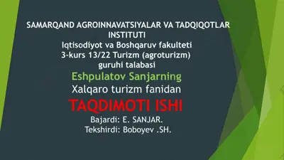 ekologik turizm haqida taqdimot — PPTX