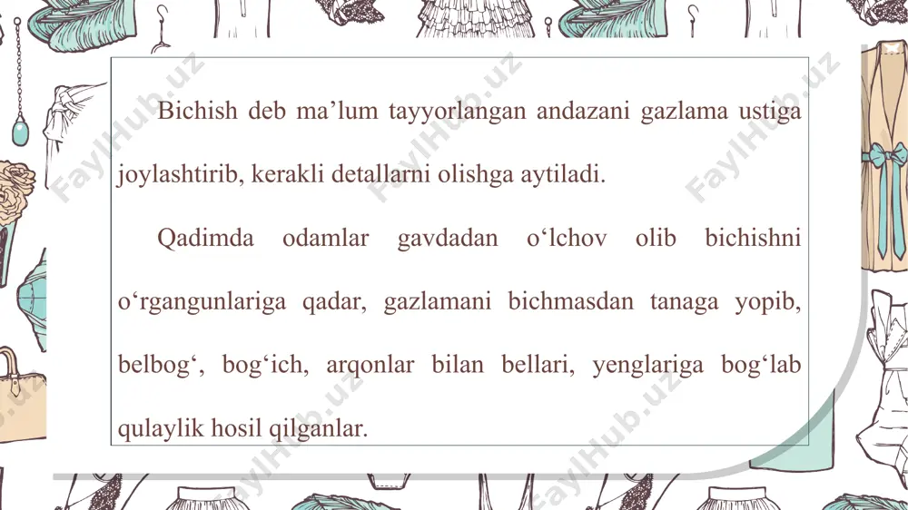 buyumni bichish va tikish haqida ma’lumot berish 5-sinf - Page 5