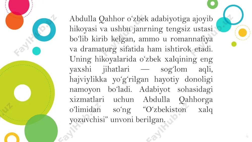 abdulla qahhor hayoti va ijodi - Page 4