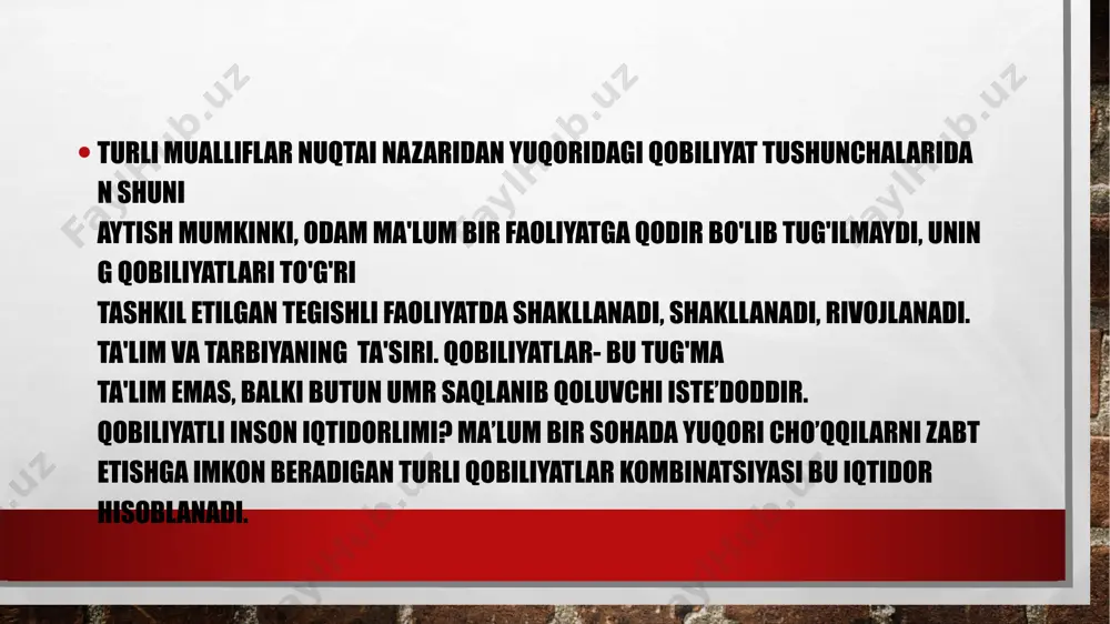 qobiliyatning rivojlanishiga ta’sir etuvchi omillar - Page 5