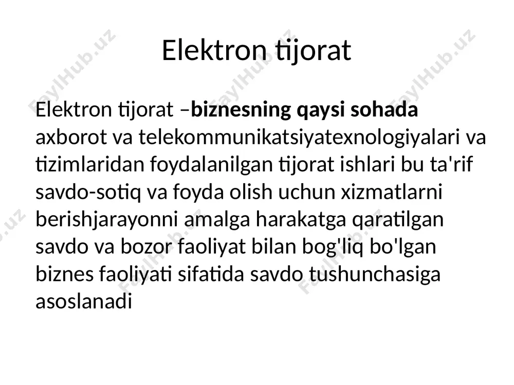 i chatbot yordamida cheksiz mijozlarni qo‘llab-quvvatlashni taklif qilishingiz va hatto jismonan hozir bo‘lmasangiz ham xaridorlar bilan muloqot qilishingiz mumkin. kattaroq mahsulot takliflari. elektron tijorat do'konlari egalari jismoniy chakana savdo maydoni bilan cheklanmaydi, shuning uchun ular kengroq mahsulotlarni taklif qilishlari mumkin. kamchiliklari: mijozlar mahsulotlarga tegishi mumkin emas. mijozlar sotib olishdan oldin kiyim yoki poyabzal kiyib ko'rishni xohlashlari mumkin. ammo onlayn xarid qilganda, ular sizning narsalaringiz bilan "qo'l-qo'l" olish uchun mahsulot sahifangizdagi ma'lumotlar bilan cheklangan . yetkazib berish vaqtlari. xaridor do'koningizdan biror narsa sotib olganida, u uyiga yoki ofisiga yetib borishini kutishi kerak bo'ladi. amazon kabi kompaniyalar ikki kunlik yuk tashishni taklif qilish orqali buni kamroq og'riqli qilishdi, ammo ko'pchilik onlayn-do'konlar mijozlardan tezlashtirilgan yuk uchun haq olishlari kerak, bu esa odamlarning xarid qilish istagini kamaytirishi mumkin. amazon amazon- tasischi jeff bezos hisoblanadi va uni logosiga qaraydigan bo`lsak uni ma`nosi tovarlarni a dan z gacha degan ma`noni beradi bilamizki, ingliz tilida harflarni boshlanishi …