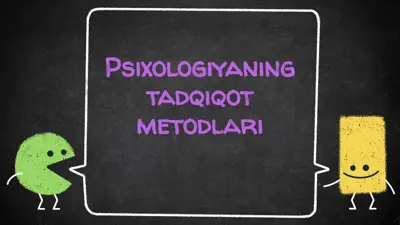 psixologiyaning tadqiqot metodlari — PPTX