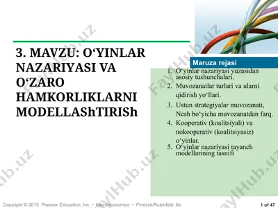 o‘yinlarni nazariyasi — PPTX