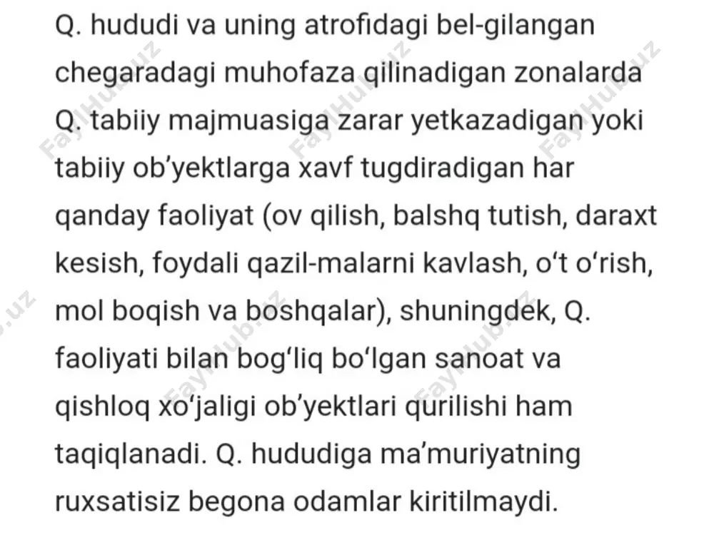 mavjud qòriqxonalar va ularning hozirgi holati - Page 5