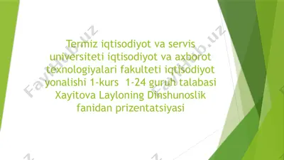 milliy dinlar va ularning xususiyatlari — PPTX