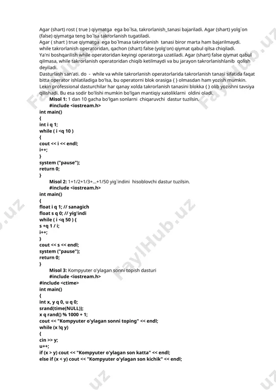 takrorlash operatorlari - Page 3