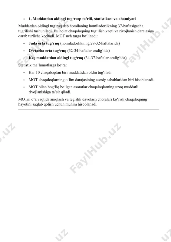 muddatdan oldingi tug’ruq va muddatdan oldin qog’anoq parda yirtilishi referat - Page 4
