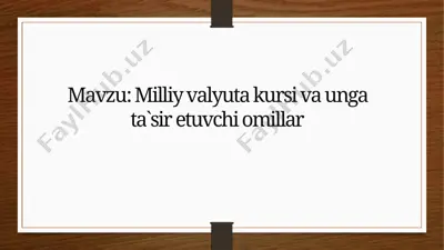 valyuta — PPTX