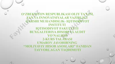 materiallarni baholash usullari — PPTX