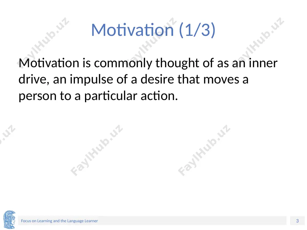 emselves to input and do not fear producing output. introverts are quiet, fond of books rather than people, reserved and distant. they tend to plan ahead, do not like change and do not like acting on impulse. ‹#› focus on learning and the language learner inhibition vs. risk-taking it has been suggested that inhibition discourages risk-taking, which is necessary for progress in language learning. inhibition is often considered to be a particular problem for adolescents, who are more self-conscious than younger learners. inhibition is a negative force, at least for second language pronunciation performance. inhibition may have more influence in language performance than in language learning. ‹#› focus on learning and the language learner tolerance of ambiguity (1/2) relates to your willingness to tolerate ideas and propositions that run counter to your own belief system or structure of knowledge. intolerance of ambiguity: tendency to perceive ambiguous situations as sources of …