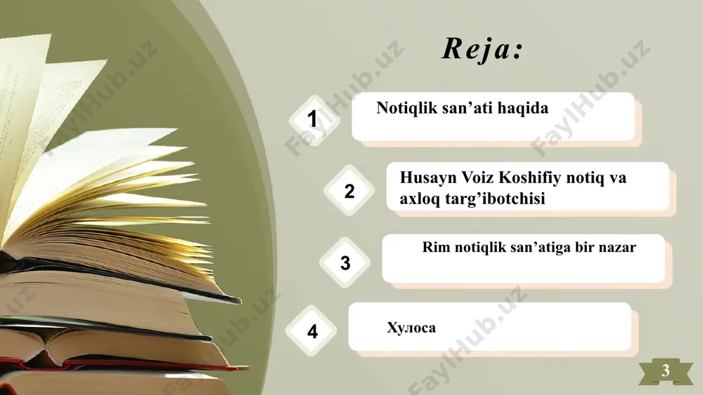 rim tomonlarini ishlab chiqibgina qolmay, o'z notiqlik chiqishlari bilan buni tajribada isbot etdi. sitseron nutqining muvaffaqiyatli chiqishi uchun notiq quyidagilarga alohida e'tibor berishi lozimligini ko'rsatadi: 1. notiqning o'ziga ishonchi mustahkam bo'lishi kerak. buning uchun esa notiq o'z nutqida olg'a suriladigan fikrga to'la ishonch hosil qilishi lozim. 2. nutq to'liq isbotli dalillarga ega bo'lishi kerak. 3. materialni to'plash nutqda tayyorgarlikning asosidir. 4. materialni to'g'ri joylashtirish-ekspozitsiyaga alohida e'tibor berish lozim. joylashtirish shunday bo'lsinki, u materialni butunlay o'zlashtirib olishga engillik yaratsin. buning uchun esa nutqni aniq qismlarga bo'lish lozim. 5. har qanday sohada ham nutqning muvaffaqiyatini bilish hal etadi. agar notiq o'z nutqi qaratilgan sohani yaxshi bilmasa, u qanchalik san'atkor bo'lmasin, o'z tinglovchisini jalb etolmaydi. rimlik notiqlardan biri eramizdan ilgari iii - ii asrlarda yashab o'tgan davlat arboblaridan mark partius kato yoki katondir. katon notiq sifatida nutq san'ati nazariyasi va amaliyoti masalalari bilan maxsus shug'ullangan. keyinchalik rimda aka-uka tiberiy va kay grakx, mark …
