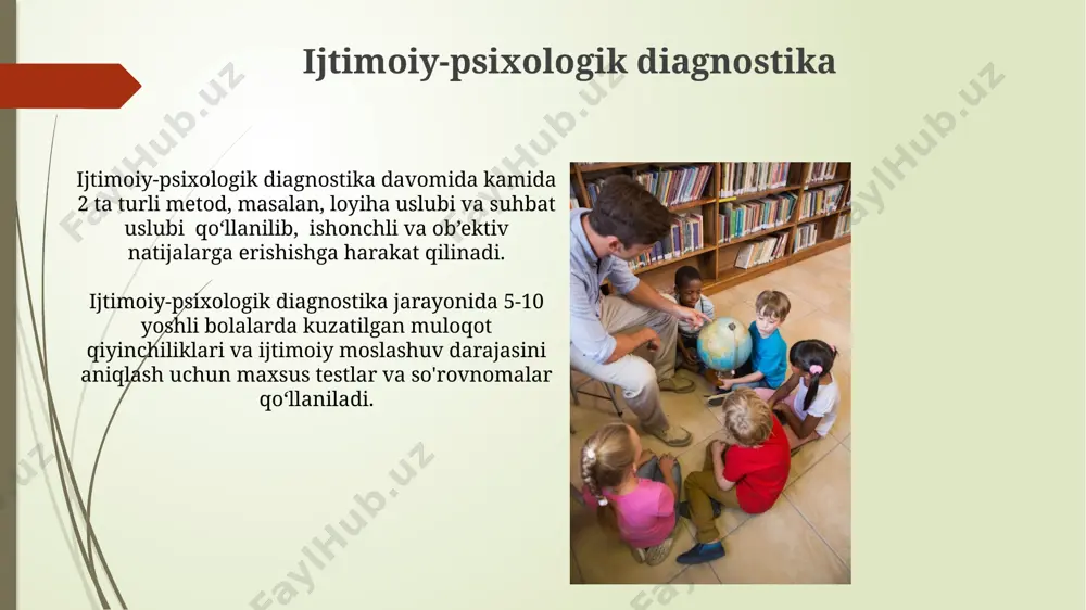 adorligini oshiradi. maktab o'quvchilarining huquqiy savodxonligini oshirishda, 5 ta asosiy huquqlarini (fikr bildirish, ta'lim olish, sog'liqni saqlash va boshqalar) aniq misollar va hayotiy vaziyatlar orqali tushuntirish muhimdir. xavf guruhiga kiruvchi bolalar bilan ishlash xavf guruhiga kiruvchi bolalar bilan ishlashda, ijtimoiy pedagog 5-10 nafar bola bilan kichik guruhlarda individual psixologik-pedagogik diagnostika o'tkazadi va ularning ehtiyojlarini aniqlaydi. ijtimoiy-pedagogik yordamning samaradorligini oshirish uchun, xavf guruhi bolalari bilan kamida 15 ta mashg'ulot o'tkaziladi, har bir mashg'ulot 45-60 daqiqa davom etadi va maqsadga yo'naltirilgan o'yinlarni o'z ichiga oladi. maktab yoshidagi bolalar bilan ijtimoiy pedagogning faoliyati ijtimoiy-pedagogik profilaktika tadbirlari sifatida kamida 50 nafar o'quvchini qamrab oluvchi, sog'lom turmush tarzini targ'ib qiluvchi loyihalar amalga oshiriladi, natijalar statistik ma'lumotlar bilan tasdiqlanadi. ijtimoiy pedagog, o'quvchilarning akademik ko'rsatkichlarini yaxshilash maqsadida, kamida 3 ta turli xil o'quv strategiyalarini qo'llaydi va ularning samaradorligini muntazam ravishda kuzatib boradi. davlat ta’lim standartlari va ijtimoiy pedagogning vazifalari davlat ta’lim standartlariga muvofiq, ijtimoiy pedagog kamida 5 …