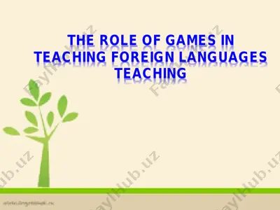 the role of games in teaching foreign languages — PDF