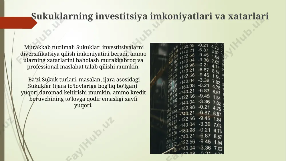 sukuk va uning turlari, qimmatli qogʻozlarning bozorga oʻrni - Page 5