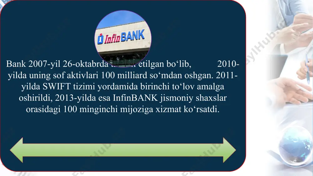 tilish, bu ishni esa uning ustidan to‘liq nazorat o‘rnatmasdan amalga oshirib bo‘lmaydi. bankning ustuvor maqsadlari mijozlar ustuvor maqsadlariga bog‘liq. biz ularni turli xil karta mahsulotlari bilan ta’minlash va ilgari xarid qilingan kartalarni boshqarish uchun qulay vositalarni, masalan, har bir karta uchun oylik ko‘chirma yoki mobil ilovada 3d secure ulanish imkoniyatini taqdim etishni rejalashtirganmiz. loyihamizning dastlabki mahsulotlari ishlab chiqarish jarayonida ekan, afzalliklar haqida gapirishga hali erta. ammo ishonch bilan aytishimiz mumkinki, bank karta biznesini to‘liq rivojlantirish uchun yuqori sifatli vositaga ega bo‘ldi. “kelgusi yillarda infinbank chakana savdo bozorida yanada yuksalish va o‘z mijozlariga raqamli xizmatlardan foydalangan holda sifatli xizmat ko‘rsatish uchun jiddiy qadamlar tashlashni rejalashtirmoqda. ishonchimiz komilki, openway platformasi negizida to‘liq ishlaydigan protsessing markazi bankka nafaqat operatsion xarajatlarni kamaytirish va innovatsion mahsulotlarni tezroq joriy etish, balki qo‘shimcha imtiyozlarga ega bo‘lish va o‘zbekiston bozoridagi o‘rnini mustahkamlashga yordam beradi”, — dedi openway’ning mdh mamlakatlarida biznesni rivojlantirish bo‘yicha direktor o‘rinbosari dmitriy dovgal. e’tiboringiz uchun …