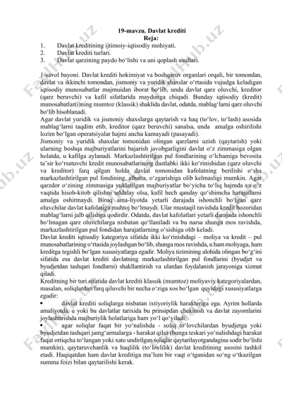davlat krediti — DOCX