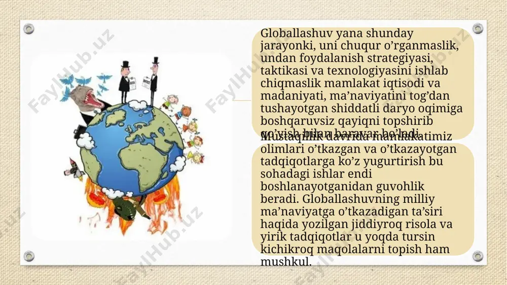 jlarga qarshi kurashish naqadar muhim ekanligini anglab olmoqda». bugun ko’ngilxushlik g’oyasiga griftor bo’lgan g’arbning ba’zi yoshlari maishiy buzuqlik kasaliga mubtalo bo’lgan. biz maishiy buzuqlik deb atayotgan holat ular uchun balki shaxsiy erkinlikdir. chunki so’ngi yillarda g’arbda maishiy buzuqlik, meyorsiz erkinlik - saddizmni inson hayoti uchun foydali deguvchilar ham ko’payib qolgan. shu o’rinda saddizm tushunchasiga qisqacha izoh berib o’tsak, “saddizm “ atamasi frantsuz yozuvchisi markiz de sad nomi bilan bog’liq tushuncha. bugun insoniyatning taraqqiyotiga salbiy ta’sir qiluvchi shunday buzg’unchi g’oyalar yaratilmokdaki, bu g’oyalar inson ma’naviyatini faqat zalolat sari etaklashga xizmat qiladi, xolos. g’arb dunyosidagi sog’lom fikrli insonlarni tashvishga solayotgan, o’ziga xos karashlarni mujassam etgan bir xil jins egalarining o’zaro oila qurayotganligi achinarli holdir. sharqda bunday holat azaldan qoralanib kelingan. ahmad yassaviy aytganlaridek, bunday buzuq qarashdagi odamlarning hayvondan nima farqi qoladi. «…besaqolbozlik jahannamga elitadi. har doimdagiday, g’urur erga urilganda eng yaramas illat yuzaga chiqadi. xulosa xulosa qilib bugungi kunda o‘sib kelayotgan yosh …