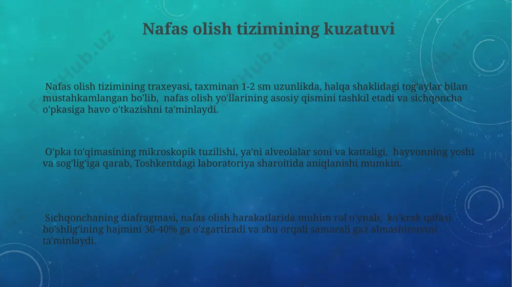 ehtiyotkorlikni ta'minlash uchun, laboratoriyaning har bir burchagida 2 ta birinchi tibbiy yordam qutisi va 4 ta qo'lqop bo'lishi kerak, bu esa buxoroda joylashgan laboratoriyalar uchun ham talab etiladi. hayvonlar bilan ishlashda, aniqrog'i sichqonlar bilan, 10 dan ortiq shaxsning ishtiroki bilan tajriba o'tkazishdan oldin, samarqanddagi veterinar xizmati bilan kelishilgan protokolga rioya qilish kerak. ichki organlarni tekshirish toshkentdagi laboratoriyalarda, sichqonlarni disseksiya qilish jarayonida, o'rtacha 10-15 gramm og'irlikdagi hayvonlarda ichak uzunligini 60 sm atrofida o'lchash mumkin. sichqonchaning buyraklarini mikroskopik tekshirishda, glomerulalar soni har bir buyrakda taxminan 1 million atrofida bo'lishi, ularning o'lchamlari esa 200-250 mikrometr oralig'ida ekanligini aniqlash mumkin. ichki organlarni tekshirishda, masalan, yurak katta-kichikligi 1,5-2 sm bo'lishi, o'pka 2 lobdan iborat bo'lishi va jigar 4 lobga bo'linganligi kabi morfologik xususiyatlarni aniqlash mumkin. sichqonchani etishtirish va behush qilish sichqonchaning og'irligi 25-30 gramm bo'lganda, jarrohlik amaliyotlari o'tkazish uchun etarli darajada behush holatga tushadi, bu esa tajribaning aniq natijalarini kafolatlaydi. behush qilish uchun, 5% izofluran …