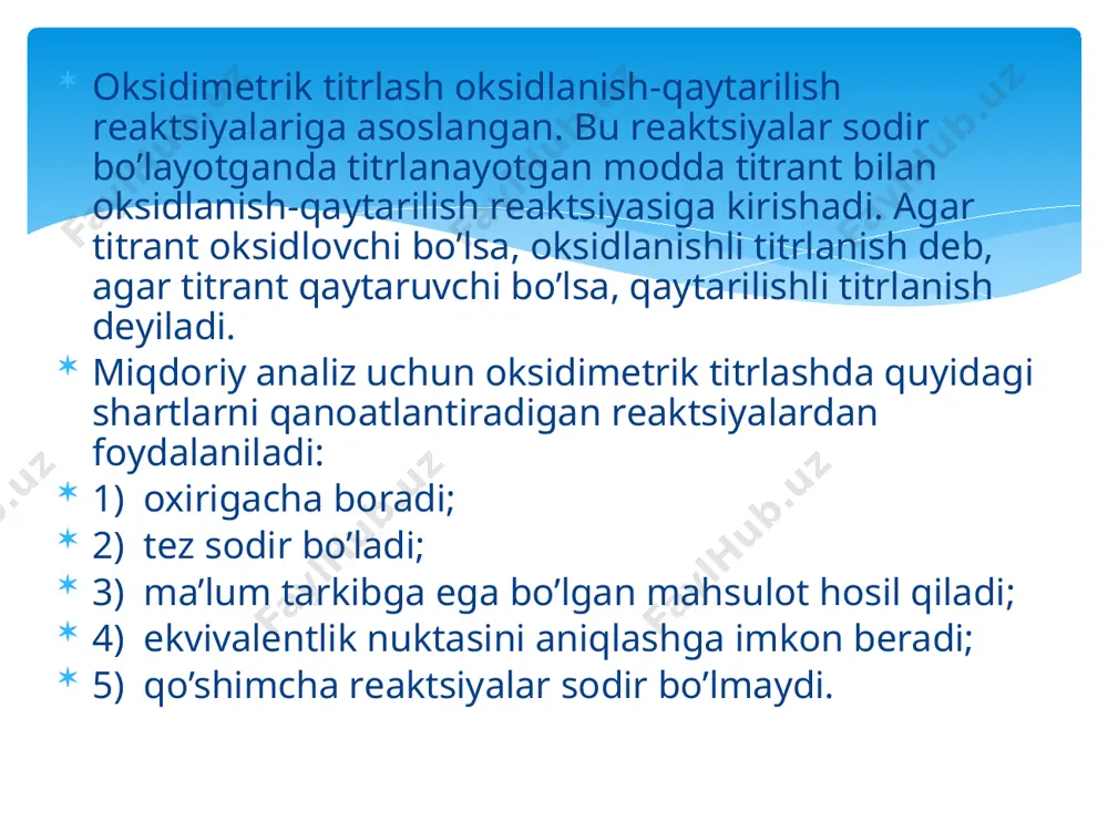 oksidlanish-qaytarilish metodi yordamida titrlash - Page 5