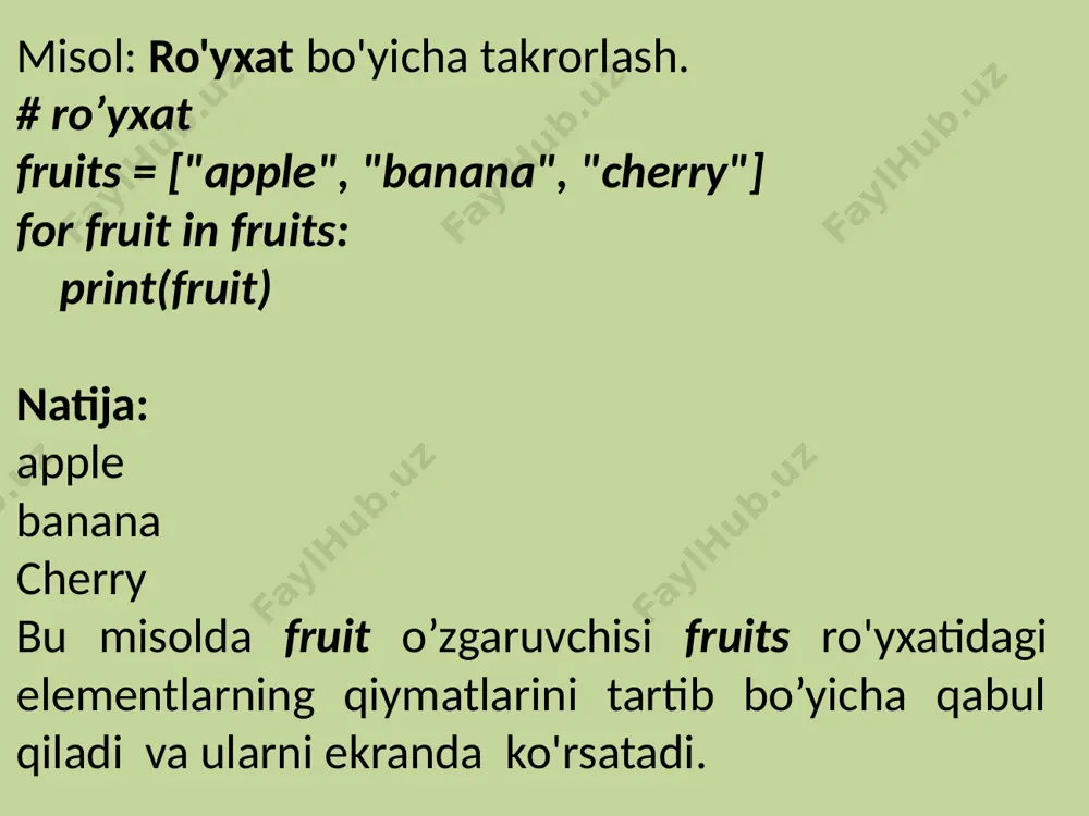 masalalarni takrorlanuvchi algoritmlar yordamida dasturlash - Page 5