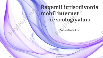 mobil internet va raqamli iqtisodiyot — PPTX