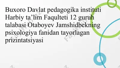 pedagogik faoliyatda o'qituvchining psixologik va pedagogik xususiyatlari — PDF