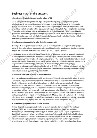 business math oraliq answers — DOCX