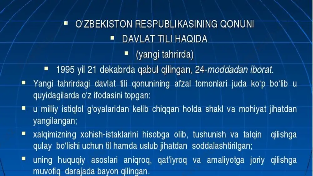 i sababini aytgin, desalar menga, shoirona go‘zal so‘zlardan oldin, men ta’zim qilaman ona vatanga. xalqim tarix hukmi seni agarda, mangu muzliklarga eltgan bo‘lsaydi, mehrim bermasmidim o‘sha muzlarga vatanlar, vatanlar, mayli gullasin, bog‘ unsin mangulik muzda ham ammo. yurtim, seni faqat boyliklaring-chun sevgan farzand bo‘lsa, kechirma aslo. e’tiboringiz uchun rahmat! image1.png image2.png image3.png image4.png image5.png image6.png /docprops/thumbnail.jpeg