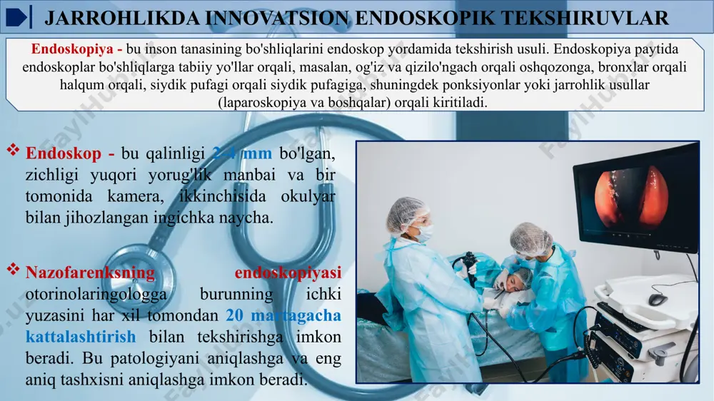 adan mumkin bo'lgan teshik isitma endoskopiya sohasida doimiy og'riq kesma joyida qizarish va shishish har bir tur uchun xatarlar protsedura joylashuvi va o'zingizning holatingizga bog'liq. masalan, yo'g'on rangdagi najas, qusish va kolonoskopiyadan so'ng yutish qiyin bo'lsa, bu narsa noto'g'ri ekanligini ko'rsatishi mumkin. histeroskopiya bachadon teshilishi, bachadondan qon ketish yoki bachadon bo'yni travması xavfi kichikdir. agar sizda kapsula endoskopiyasi bo'lsa, unda kapsulaning ovqat hazm qilish traktining biron joyiga tiqilib qolishi xavfi katta. shish kabi ovqat hazm qilish traktining torayishiga olib keladigan kasallikka chalingan odamlar uchun xavf yuqori. keyin kapsulani jarrohlik yo'li bilan olib tashlash kerak bo'lishi mumkin endoskopiyaning turlari image1.wizz1lcurznvdmlgixfwn63k image2.jpg image3.jpg image4.jpeg image5.jpeg image6.jpeg image7.jpeg image8.jpeg image9.jpeg arthroscope surgery /docprops/thumbnail.jpeg
