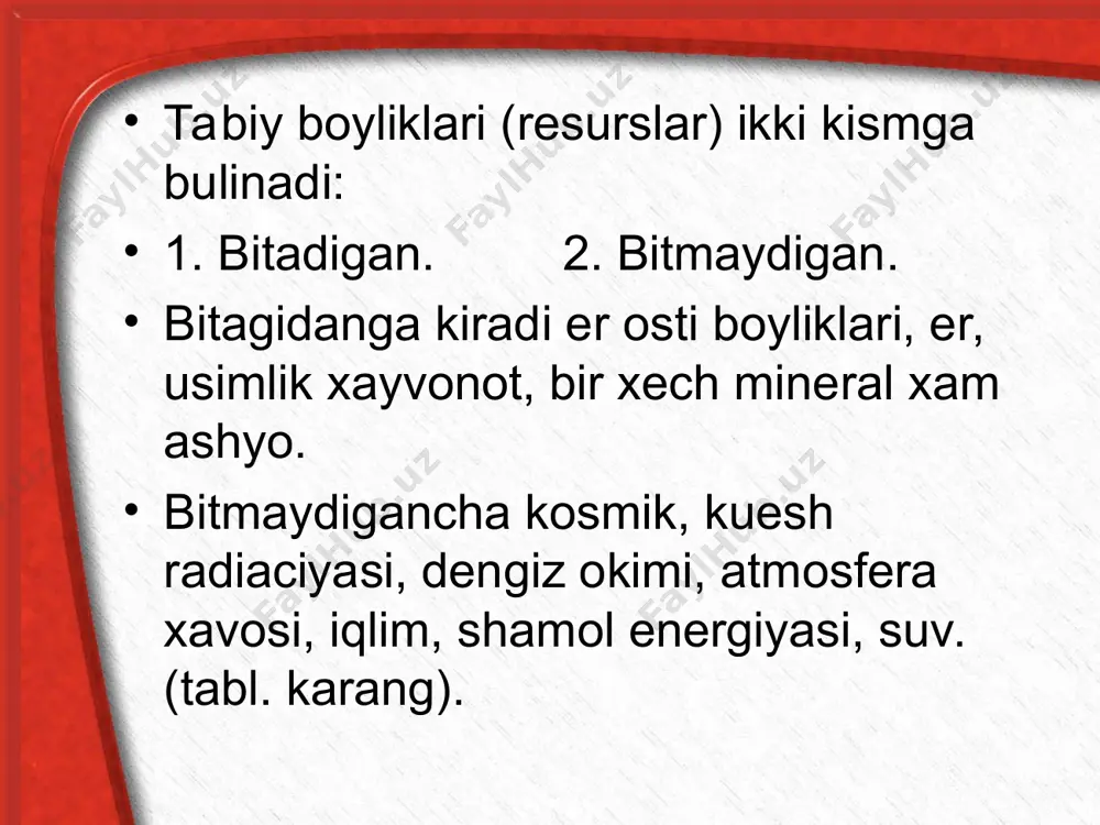 tabiiy resurslar va ularning tasnifi - Page 5