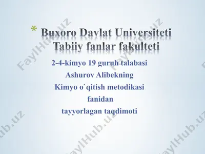 kimyo o`qitish metodikasi — PPTX