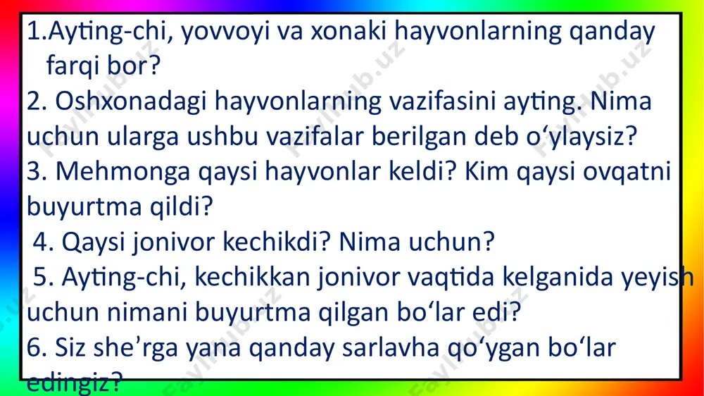 o`rmonda ziyofat she`ri yuzasidan topshiriqlar - Page 4