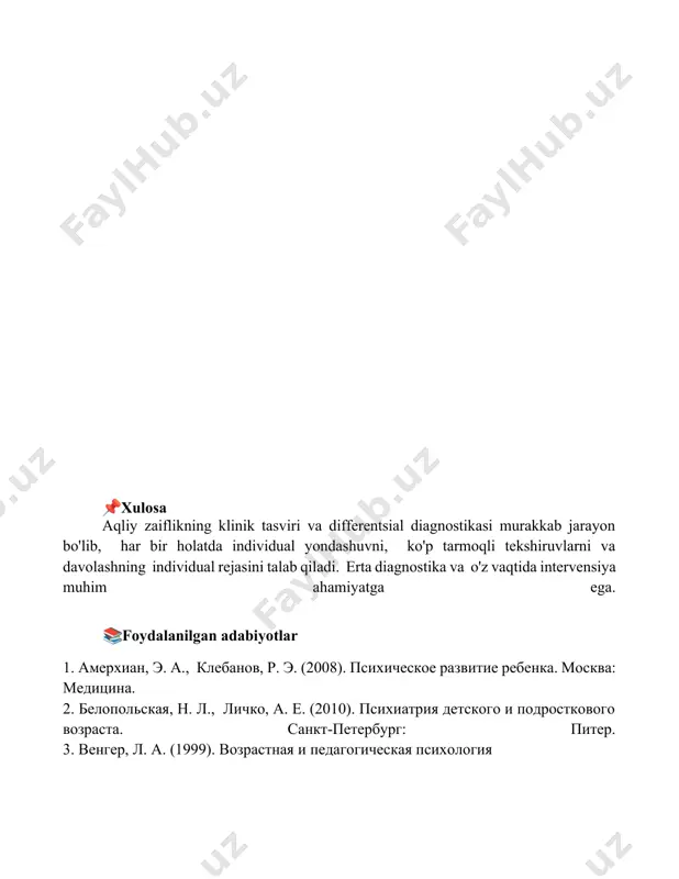 aqliy zaiflikning klinik tavsifi va differensial diagnostikasi - Page 5
