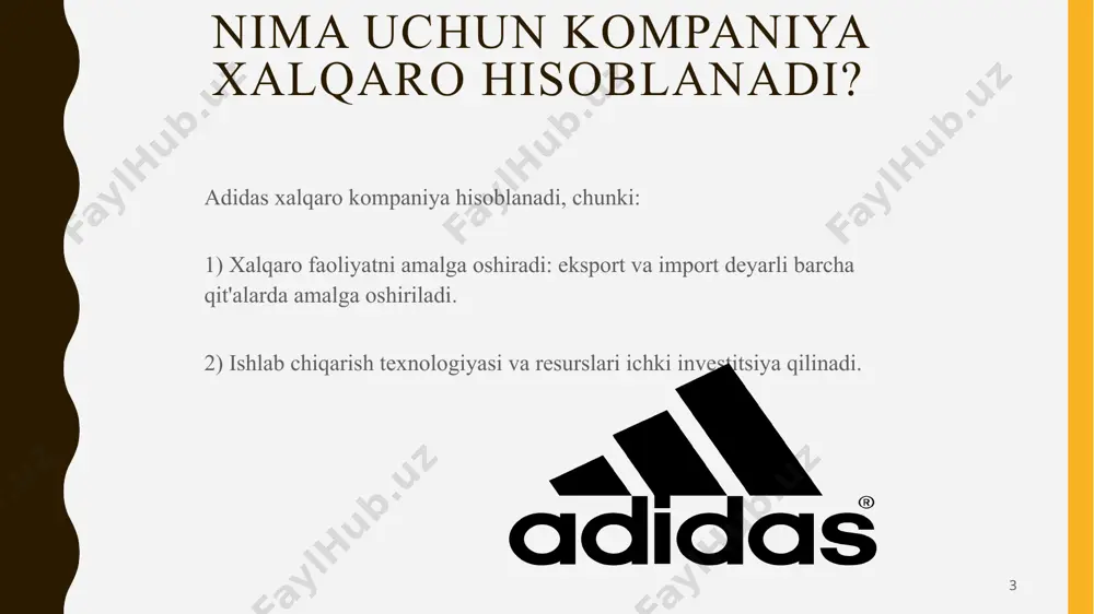 birinchi marta besh kishiga rahbarlik qiladigan odamlar menejerlari. ushbu dastur ularga basni o'rgatadi 29.05.2024 14 rivojlanish va o'qitish brend tashkilot atrofidagi kelajakdagi potentsial rahbarlarni aniqlashga yordam beradigan ba'zi bir iste'dodlarni boshqarish vositalarini qabul qildi. ularni murakkab etakchilik rollariga tayyorlash uchun brend bir nechta maqsadli ishlab chiqilgan dasturlardan hamda individual rivojlanish rejalaridan foydalangan. adidas o'quv va rivojlanish dasturlarini to'ldirish uchun shogirdlik va amaliyotdan foydalanadi. ikki-uch yillik rotatsiya dasturlari orqali ushbu shogirdlik dasturlari kollejning yangi o'quvchilariga biznes tajribasini olish imkoniyatiga ega bo'lish imkonini beradi. ushbu dasturlarga chakana savdo, poyabzal texnologiyasi va it bo'yicha kasb-hunar ta'limi, shuningdek raqamli tijorat, moliya yoki xalqaro biznes kabi sohalarda integratsiyalashgan o'quv dasturlari kiradi. bundan tashqari, adidas ftp-ni amalga oshirdi, funktsional o'quv dasturi 18 oylik dastur bo'lib, bitiruvchilarga adidas-da funktsional martaba boshlash imkoniyatini taqdim etadi. ushbu dastur doirasida ularga si ustida ishlash taklif etiladi iste'dodlarni boshqarish va xodimlarni jalb qilishga e'tibor qarating iste'dodlarni boshqarish va xodimlarni jalb qilishga …