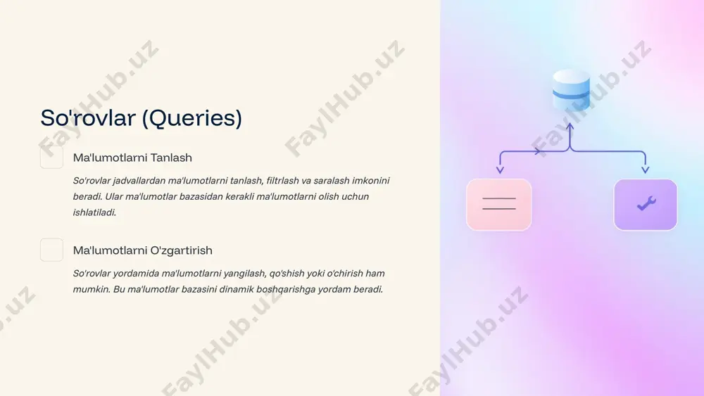 microsoft access: asosiy ob’ektlar bilan ishlash - Page 4