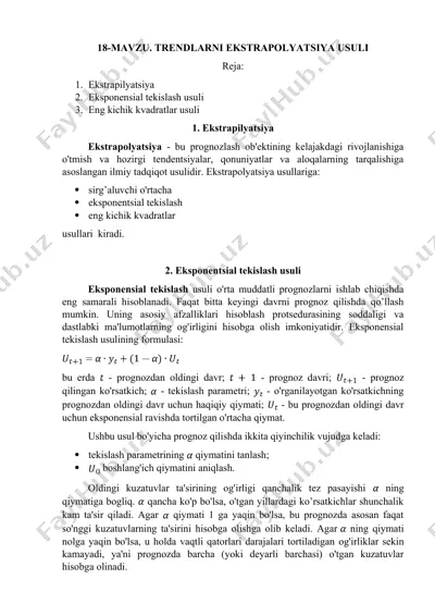 ekstrapilyatsiya usullari — DOC