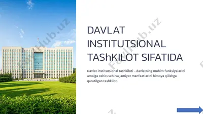 davlat institutsional tashkilot sifatida — PPTX