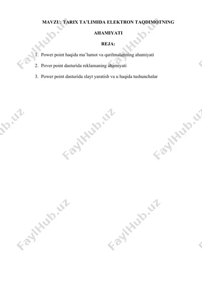 power point dasturi — DOCX