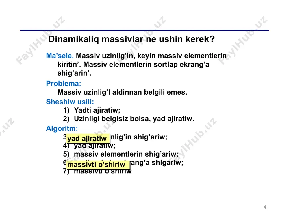 dinamikalıq massivler - Page 4