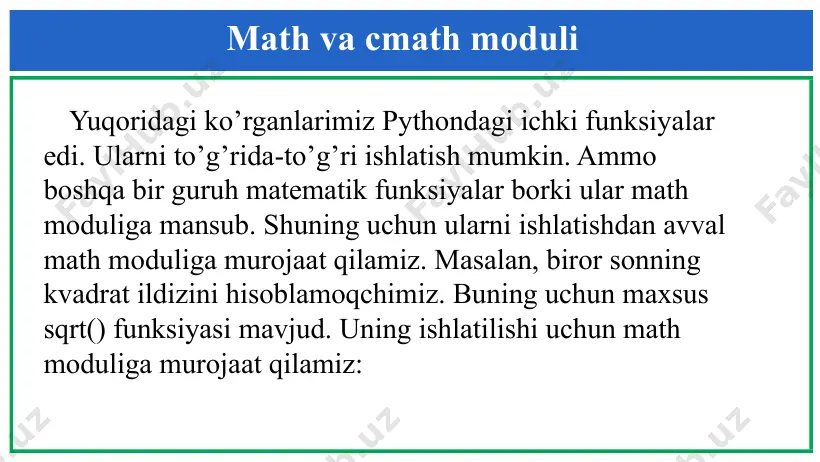 python tilida chiziqli dasturlar - Page 5